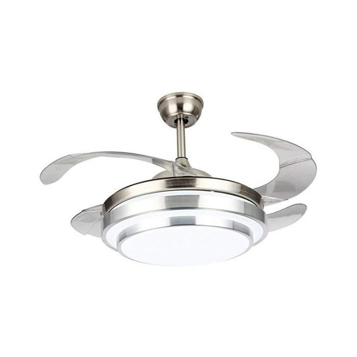 01-Ceiling fan fold up blade LED silver Modern Foldable Blade LED Silver Ceiling Fan - Image 1