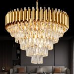 Round Modern Gold Crystal Chandelier