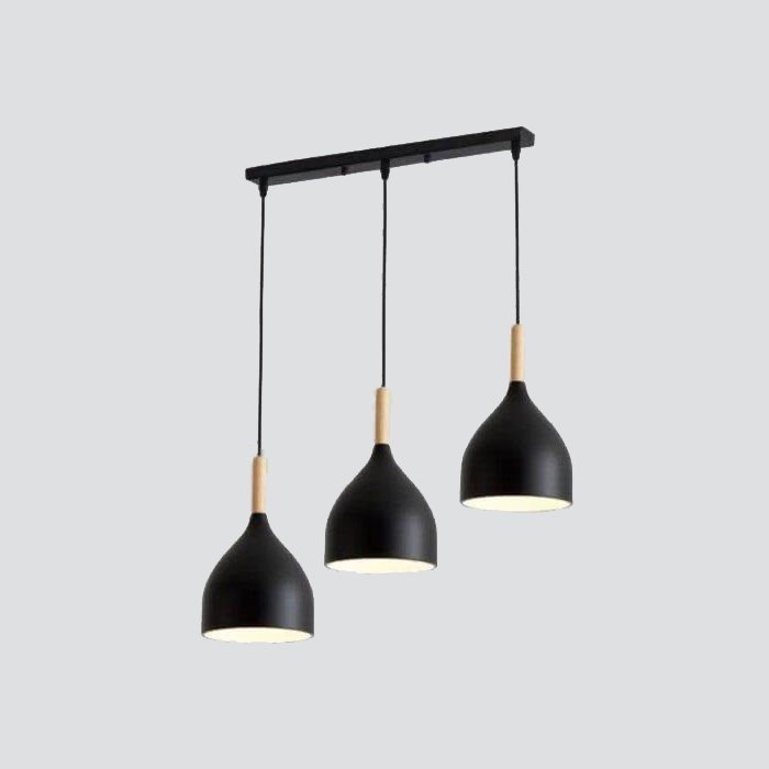 01-Pendant 3Lit Black E27 Modern Black 3-Light E27 Pendant - Image 1
