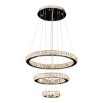Crystal 3 Ring LED Chandelier Ceiling Light - Image 2