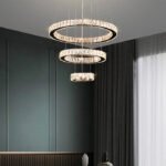 Crystal 3 Ring LED Chandelier Ceiling Light