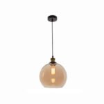 Elegant Amber Glass E27 Pendant - Warm Contemporary Lighting