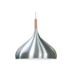 Brushed Aluminum Pendant 1Lit- Wide Dome