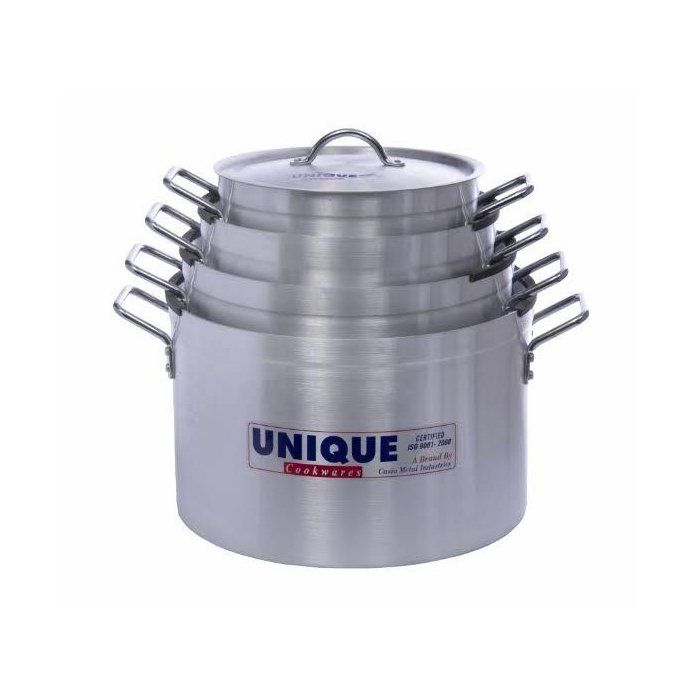 08-Unique pot set 1 Unique Cookware 8-Piece Stainless Steel Stock Pot Set - Image 1