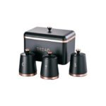 Royal Homeware Bread Bin & Canister 4pc Set