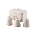 Royal Homeware Bread Bin & Canister 4pc Set - Image 2