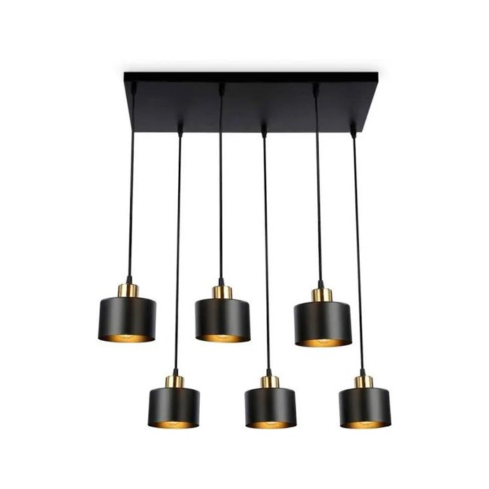 09-Pendant 6lit black E27-1 Pendant 6Lit Black E27 - Image 1