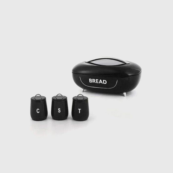 10-Bread bin with canisters 4p-1 Royal Homeware 4pc Bread bin & Canister Set - Image 1