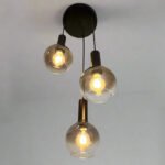 Warm Amber Glass 3-Lit Pendant