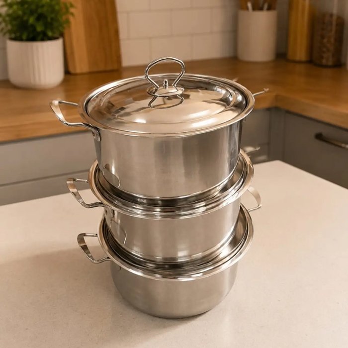14-Pot set 6p 1 Jingyifa 6-Piece Stainless Steel Cookware Set - Image 1