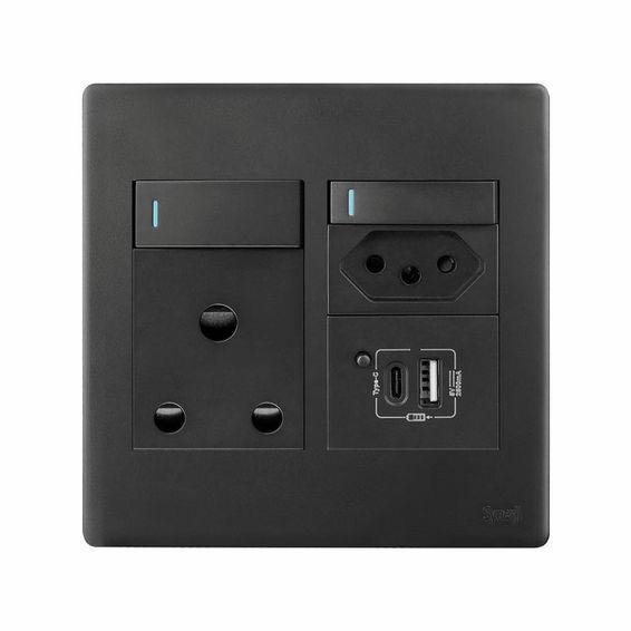 25-Double plug USB C type black Double Plug USB C Type Black - Image 1